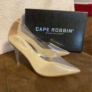 Women's clear pumps sz 9. Glass Doll style, high heel. New in box.